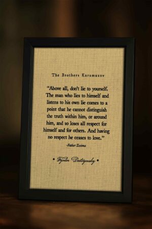 “Don’t Lie to Yourself” – Dostoyevsky Quote Framed Canvas | The Brothers Karamazov