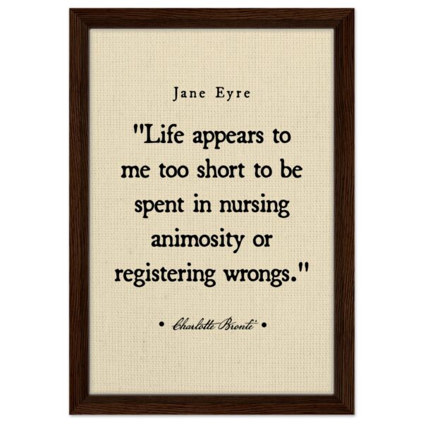 “Life Appears Too Short” – Jane Eyre Quote Canvas