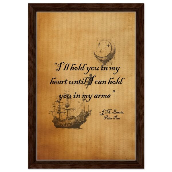 “I’ll Hold You in My Heart” – Peter Pan Quote Canvas